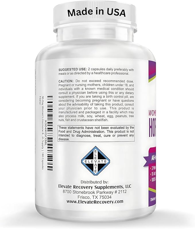 3-Month Women's Hormone Health Support Supplement | All-in-1 Formula for Women | Perfect Blend of 11 Herbs/Extracts | Female Hormonal Balance Complex Pills | Bulk Savings 90-Day Supply | 180 Capsules