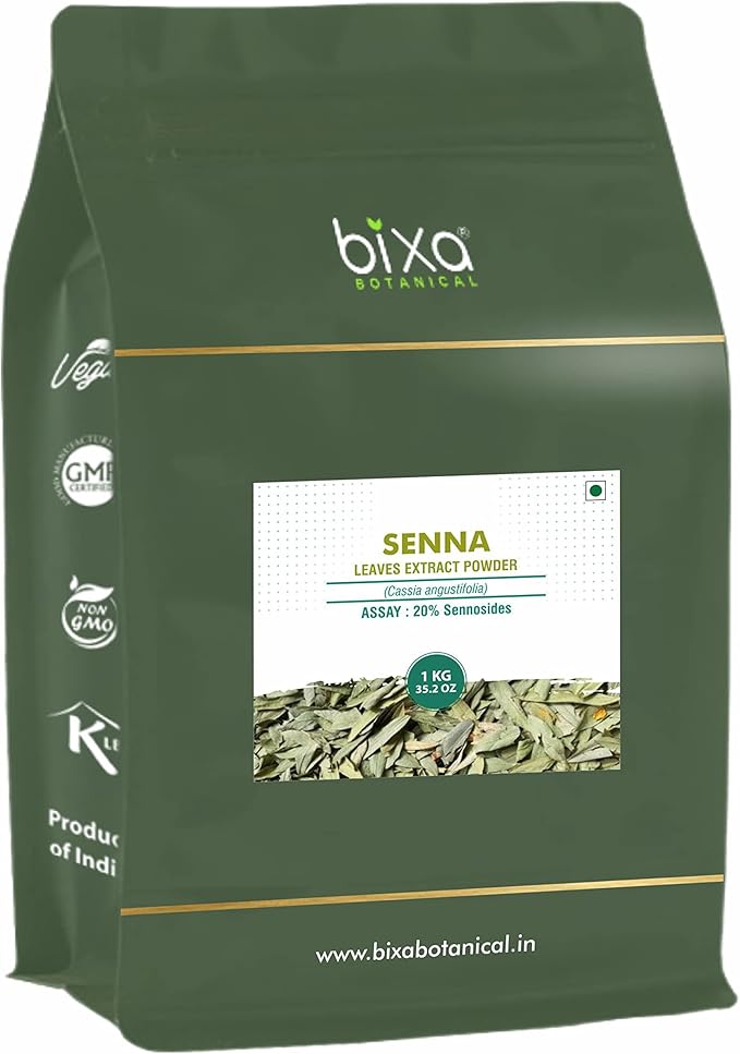 bixa BOTANICAL Senna Leaves Powder (Cassia angustifolia), Natural Herbal Laxative | Relief from Occasional Constipation | Gluten Free, Non-GMO, Steam Sterlized, Vegan, 100% (35.2 Ounce (Pack of 1))