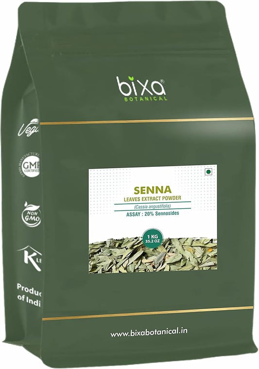 bixa BOTANICAL Senna Leaves Powder (Cassia angustifolia), Natural Herbal Laxative | Relief from Occasional Constipation | Gluten Free, Non-GMO, Steam Sterlized, Vegan, 100% (35.2 Ounce (Pack of 1))