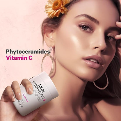 Codeage Skin Probiotics + Prebiotics - Skin Care Routine Supplement - 50 Billion CFU - Ayurvedic Botanical Herbs - Face Probiotics - Shelf Stable Cleanser, Non-GMO, Vegan - 60 Capsules