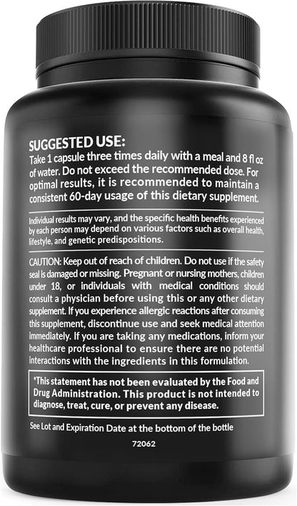 6-in-1 Organic Maca Root Ashwagandha Capsules 1710mg with DHEA and Black Pepper Fruit Extract for Women and Men - Black Maca Supplement for Stamina, Bone and Mood Support Supplement, 120 count