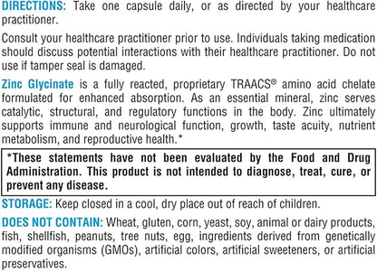 XYMOGEN Chelated Zinc Glycinate Supplements - 20mg Zinc Bisglycinate Chelate for Enhanced Absorption - Mineral Supplement for Reproductive + Immune Support (120 Vegan Capsules)