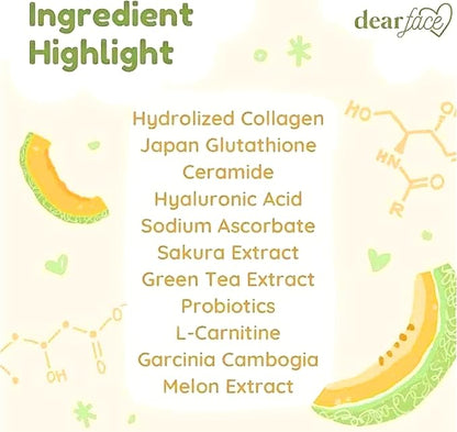 Beauty Milk Japanese Collagen MELON Drink - 50,000mg Hydrolyzed Collagen, 6.3 Ounce (Pack of 1)