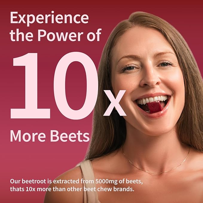 Snap Supplements USDA Organic Beet Root Powder, 3-in-1 Nitric Oxide Supplement, Support Healthy Blood Pressure and Blood Circulation, 250g (60 Servings (Pack of 1), Mixed Berry (Chews))