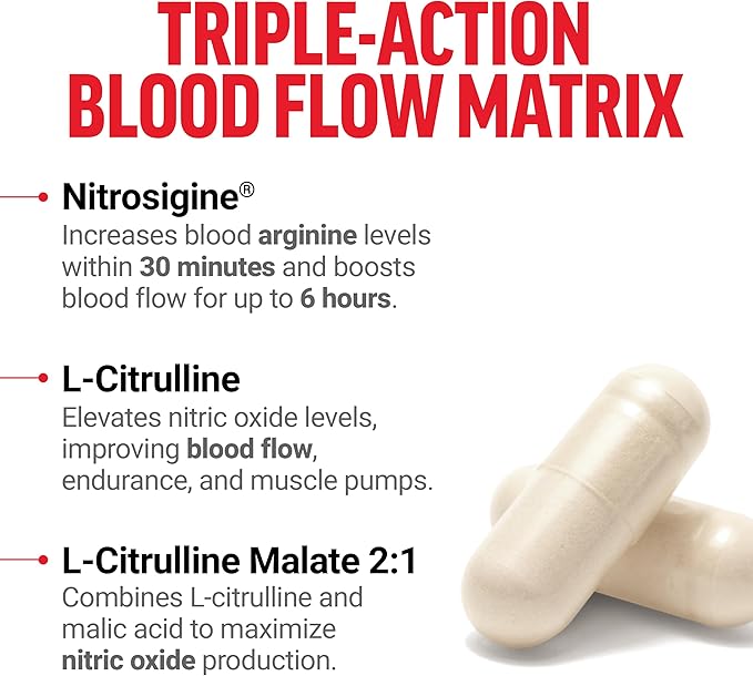 FORCE FACTOR Nitric Oxide Booster, Fast-Acting Formula with L-Arginine, Boosts Nitric Oxide Levels, Maximize Muscle Pumps, Enhance Endurance, Improve Circulation, 120 Capsules