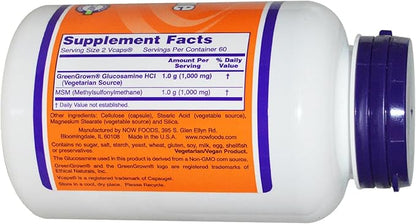 NOW FOODS Vegetarian Glucosamine & MSM, 120 CT
