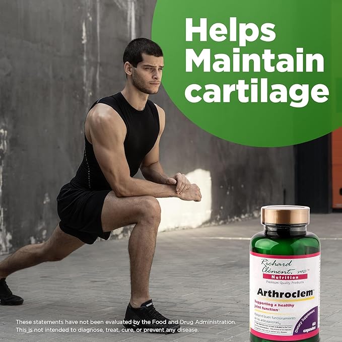 Richard Clement Nutrition Arthroclem Joint Health Supplement – Glucosamine & Chondroitin Formula for Joint Health Support – 60 Capsules