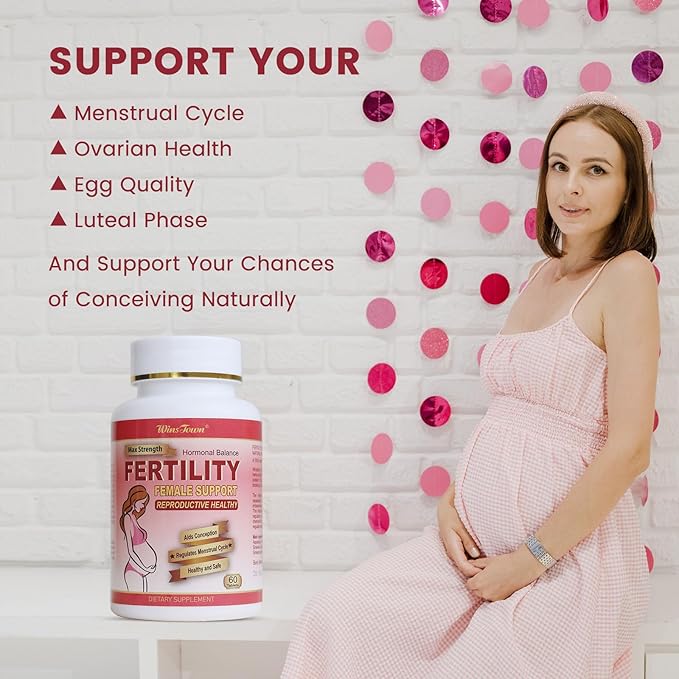 Fertility Tablets for Women, Female Prenatal Vitamin Supplements, Support Ovulation & Conception, 60 Tablets