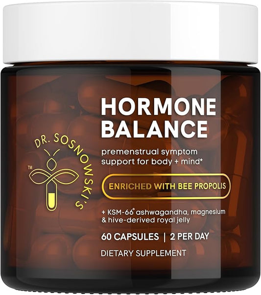 Dr Sosnowski's Hormone Balance Support Dual Body + Mind Cycle Support with Propolis, Vegetable Capsules, 60ct