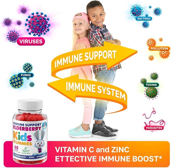 DR. MORITZ Cardio & Immune Boost Duo - Kids Omega 3 Gummies (90 Count) with Elderberry Gummies for Kids (60 Count)