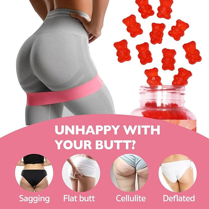 60 Counts BBL Gummies for Bigger Butt Growth and HIPS, Herbal Extracts for Women Booty Natural Curvy Body Buttocks Lift Up Enhancer, Hip Butt Enhancing Fast Gummy