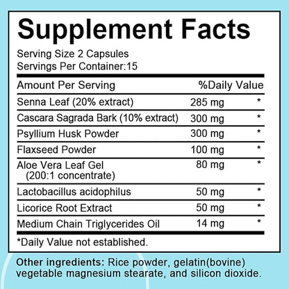 AGEN |15 Day Cleanse - Gut and Colon Support - Advanced Gut Cleanse Detox for Women & Men with Senna, Cascara Sagrada & Psyllium Husk - Non-GMO - Made in USA - 30 Capsules - TikTok