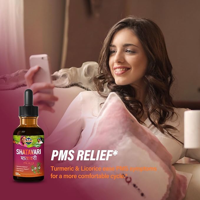 Organic Shatavari Root Menopause Support Drops for Women. PMS, Hot Flashes & Night Sweats Relief Supplement w/Red Clover, Dong Quai & Black Cohosh. Herbal Extract Health Tincture. 2oz