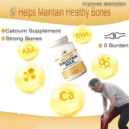 Calcitrin Gold - Calcitrin Gold Pastillas 𝐏𝐚𝐫𝐚 𝐃𝐨𝐥𝐨𝐫 𝐃𝐞 𝐀𝐫𝐭𝐫𝐢𝐭𝐢𝐬, Support for Bone Health, 60 Tablets