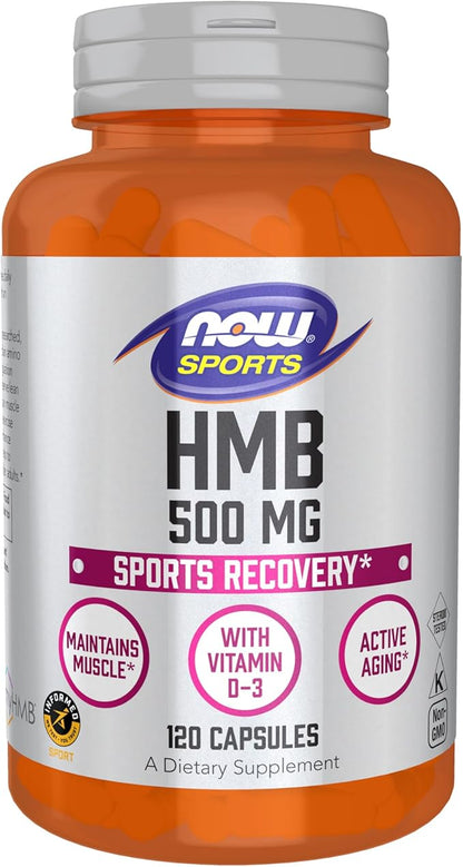NOW Foods Sports Nutrition, HMB (β-Hydroxy β-Methylbutyrate) 500 mg, Sports Recovery*, 120 Veg Capsules