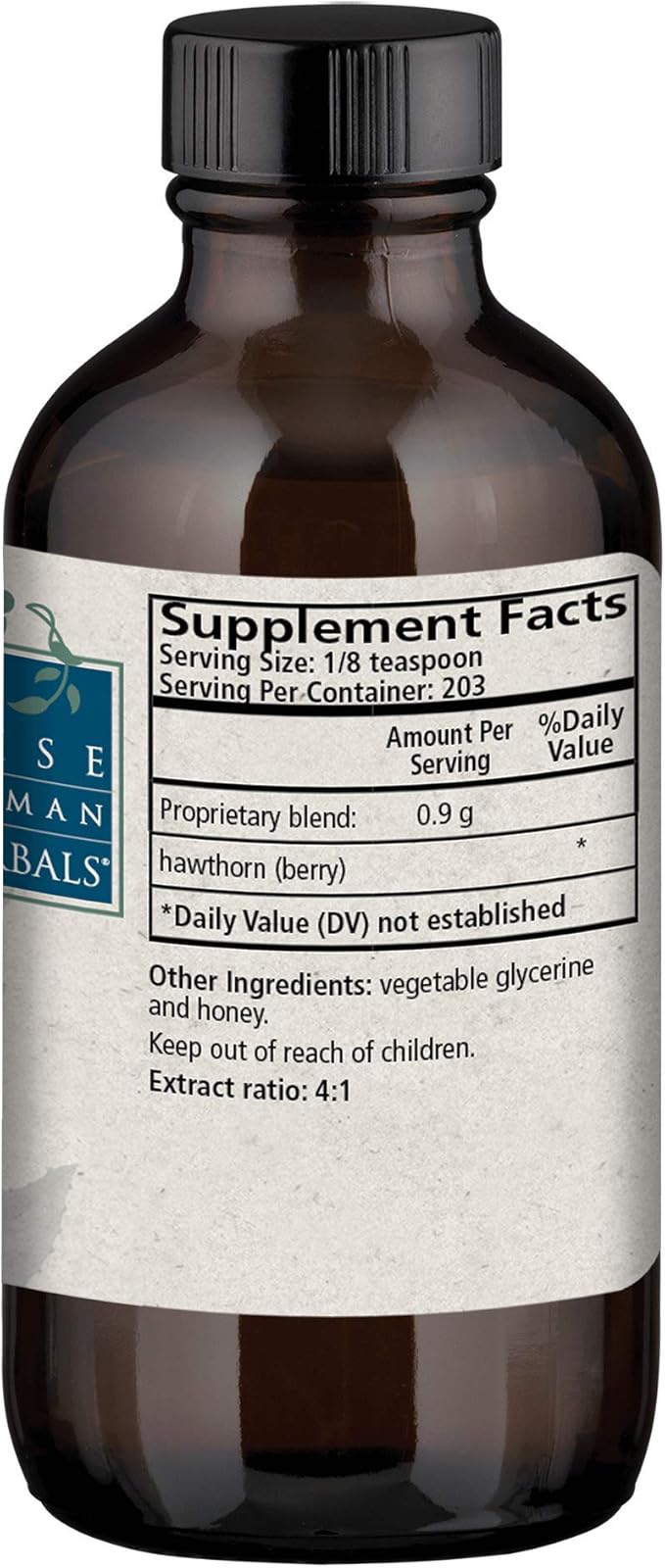 Wise Woman Herbals – Hawthorn Berry Solid Extract - Extra Strength 4:1 Liquid Extract - Alcohol-Free - for Cardiovascular Health and Heart Function - 8 oz