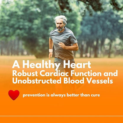 Heart Health Supplements,High Strength CoQ10 200mg & Omega-3 200mg,Ultra High Absorption,Helps Enhance Heart Strength and Blood Vessel Elasticity,Reduces Vascular Resistance,30-Day Supply