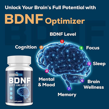Nootropic Brain Supplement for Memory and Focus – BDNF Optimizer – Cognitive, Mental Clarity & Mood – High Absorption – Organic Lion's Mane, Ginkgo Biloba & L-Theanine – 60 Tablets (2 Bottle)