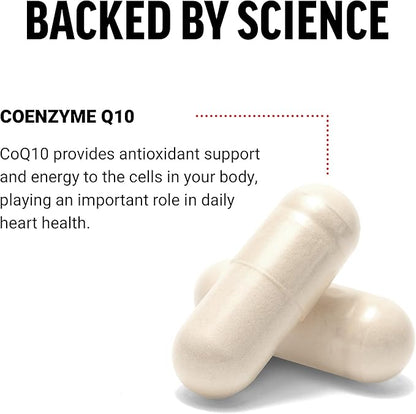 FORCE FACTOR CoQ10 100mg, Coenzyme Q10 Heart Health Supplement with Enhanced Absorption, Premium Grade Coq 10, Vegan, Dairy Free, Gluten Free, and Non-GMO, 60 Vegetable Capsules