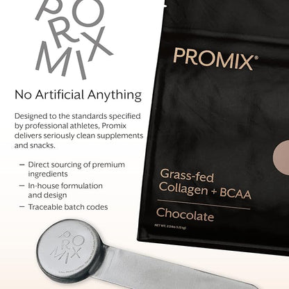 Promix Hydrolyzed Collagen Peptides with BCAA - Grass Fed Collagen for Bone, Skin, Nail, and Joint Support - 39 Servings