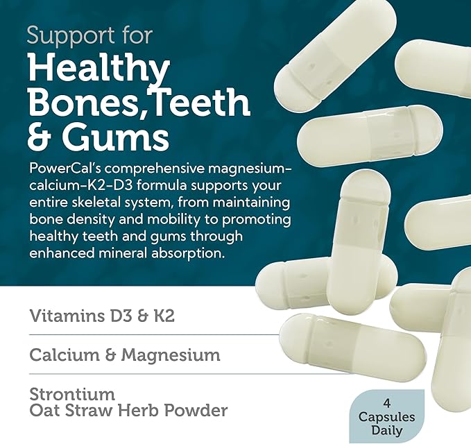 Zahler PowerCal - Calcium D3 K2 Magnesium Supplement - Teeth, Gums & Bone Strength Support - Kosher Bone Health Calcium Supplement for Women & Men with Vitamin D3 K2 and Magnesium (120 Capsules)