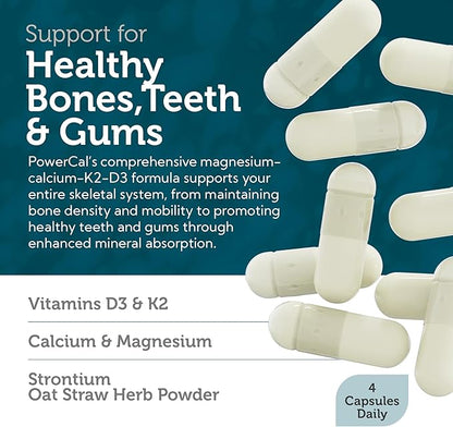 Zahler PowerCal - Calcium D3 K2 Magnesium Supplement - Teeth, Gums & Bone Strength Support - Kosher Bone Health Calcium Supplement for Women & Men with Vitamin D3 K2 and Magnesium (120 Capsules)