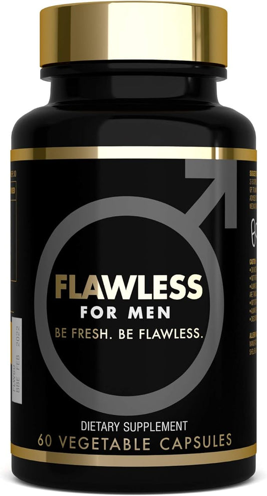 USA's Number 1 Men's Fiber Supplement: Support Gut Health with Psyllium Husk, Flax & Chia Seeds for Relief of IBS Symptoms | 60 Vegan Capsules