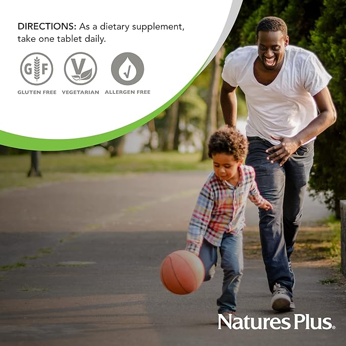 Natures Plus Biotin & Folic Acid (Methylfolate), Sustained Release - 30 Vegetarian Tablets - Vitamin B7 & Vitamin B9, Supports Hair Growth, Energy Booster, Prenatal Vitamin - Gluten-Free - 30 Servings