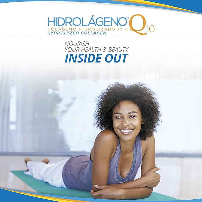 Hidrolageno Q10, Hydrolyzed Collagen, Vitamins, ZINC, Antioxidants, 30 sachets per pack, 4.2 Ounce, Pack of 1