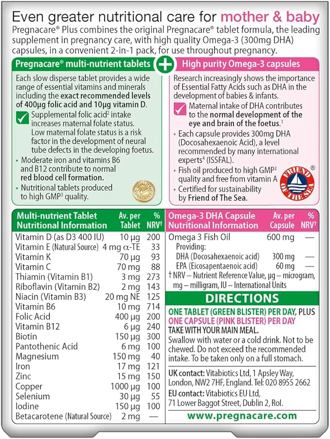 Vitabiotics - Pregnacare - Plus Omega-3-56 Tablets