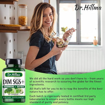 Dim Hormone Detox Supplement 200Mg Diindolylmethane Encourages Normal Estrogen Supplement for Women, Hormonal Acne Hot Flashes Supplements, Menopause Support, Promotes Detoxification(60Capsules)
