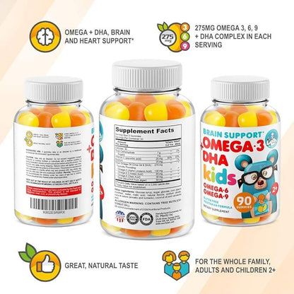 DR. MORITZ Cardio & Immune Boost Duo - Kids Omega 3 Gummies (90 Count) with Elderberry Gummies for Kids (60 Count)