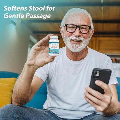 Safrel Senna-S (200 Tablets) Dual Action Natural Vegetable Laxative Stool Softener | Relieves Constipation, Gas, Bloating | Gentle on Stomach | Safe Digestive Support (Generic Senokot-S) | Value Pack