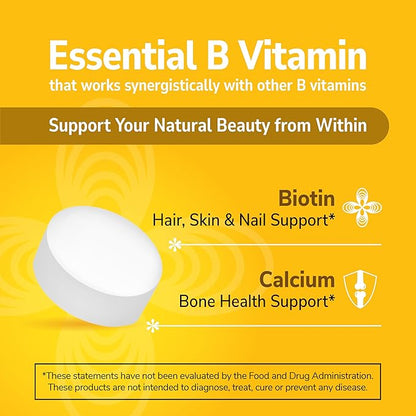 21st Century Biotin Tablets, 10,000 mcg, Unflavored 120 Count