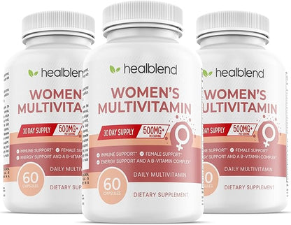 Women's Multivitamin with Biotin (Without Iron) - 20 Essential Vitamins and Minerals, Supports General Health, Energy & Immunity - 60 Capsules (3)