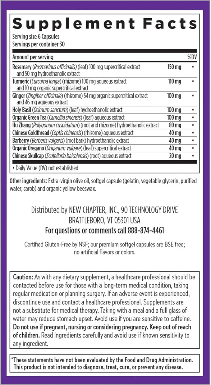 New Chapter Zyflamend™ Mini Softgels, Multi-Herbal Pain Reliever+ Joint Supplement, 10-in-1 Superfood Blend with Ginger & Turmeric for Healthy Inflammation Response, Mini Soft Gels, 180 Count