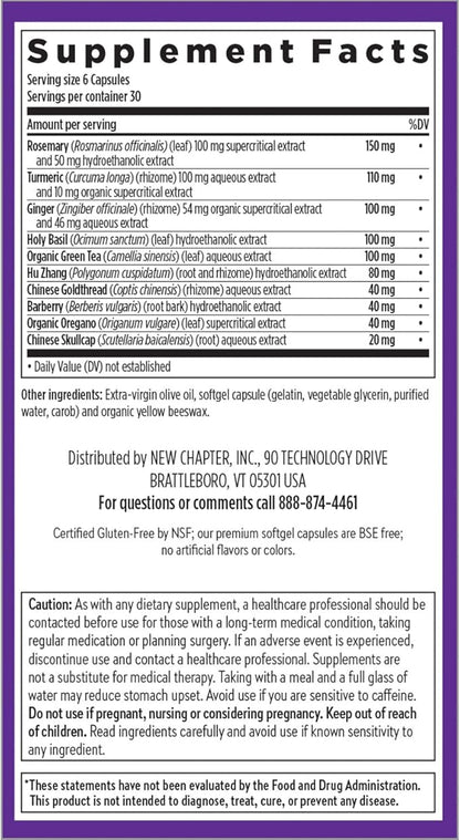 New Chapter Zyflamend™ Mini Softgels, Multi-Herbal Pain Reliever+ Joint Supplement, 10-in-1 Superfood Blend with Ginger & Turmeric for Healthy Inflammation Response, Mini Soft Gels, 180 Count