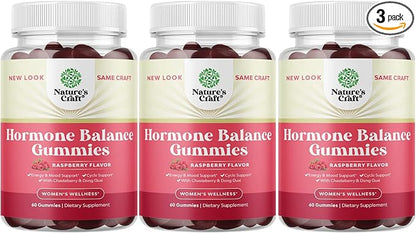 Hormone Balance for Women of All Ages - PMS Gummies and Cycle Support Supplements for Women with Vitamin B6 and Dong Quai Gummy Vitamin - Menopause Relief Mood Support Supplement PMS Support for Women