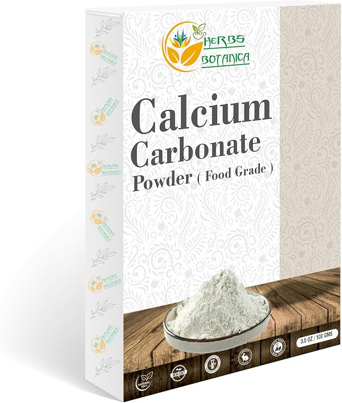 Calcium Carbonate Powder Food Grade Calcium Supplement for Cooking and Baking, Antacid, DIY Toothpaste 3.5 oz