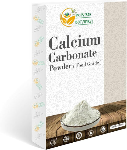 Calcium Carbonate Powder Food Grade Calcium Supplement for Cooking and Baking, Antacid, DIY Toothpaste 3.5 oz