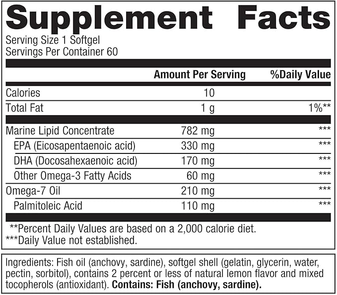 Metagenics OmegaGenics Mega 10-330 mg EPA & 170 mg DHA - High Potency - No Fishy Aftertaste - for Heart Health & Immune System* - Non-GMO & Gluten-Free Supplement - 60 Softgels