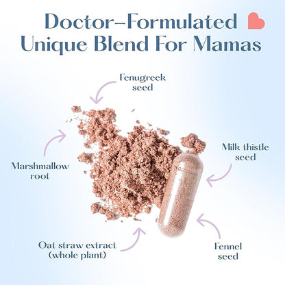Lovebug Postnatal | Clinically Studied Ingredients for Breast Milk Production & Acid Reflux | Mental & Emotional Support | Glucose Support | Multi Strain 20 Billion CFU | 30 Capsules