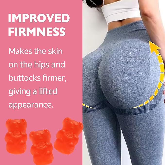 60 Counts BBL Gummies for Bigger Butt Growth and HIPS, Herbal Extracts for Women Booty Natural Curvy Body Buttocks Lift Up Enhancer, Hip Butt Enhancing Fast Gummy