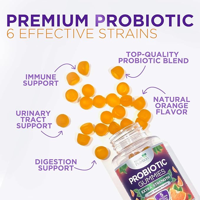 Probiotic Gummies for Digestive Health - Daily Probiotics for Women & Men Gummy, 5 Billion CFU Probiotics Supplement, Probiotic Strains Supports Immune, Vaginal, & Gut Health, Non-GMO - 120 Gummies
