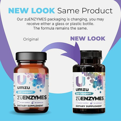 UMZU ZuEnzymes Digestive Enzymes Supplement | 21 Enzymes for Gut Health Support, Digestion & Nutrient Absorption | Helps Break Down Lactose, Carbs, Proteins & Fats (30 Day Supply | 30 Capsules)
