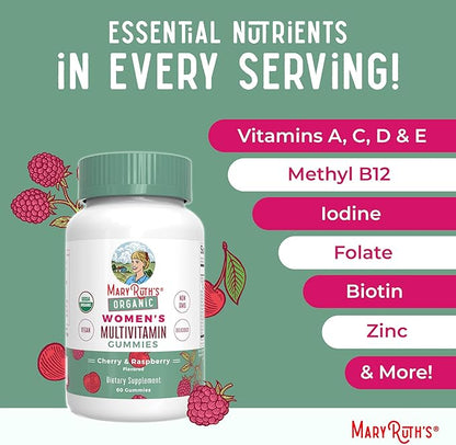 MaryRuth Organics Multivitamin for Women 14 | Women's Multivitamin Gummies for Immune Support| Skin Health | Sugar Free | Vegan | Non-GMO | 60 Count