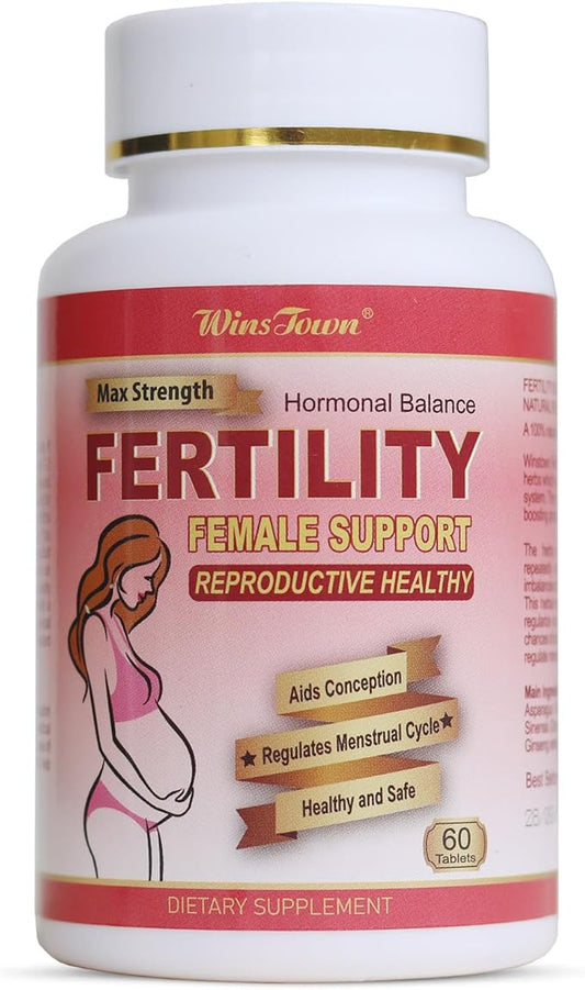 Fertility Tablets for Women, Female Prenatal Vitamin Supplements, Support Ovulation & Conception, 60 Tablets