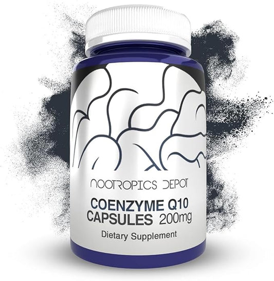 Nootropics Depot CoEnzyme Q10 Capsules | 200mg | Ubiquinone | 180 Count | Energy, Cognitive & Cellular Function