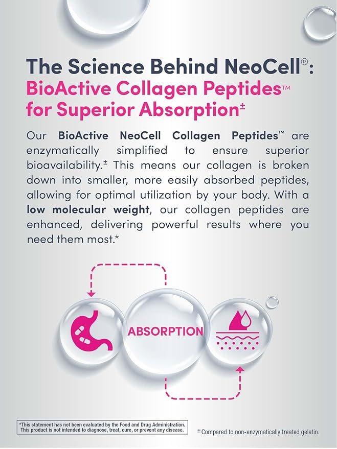 NeoCell Super Collagen Peptides | 13.7 oz | Grassfed Bovine | With Hyaluronic Acid and Vitamin C | Non-GMO, Gluten & Soy Free Supplement