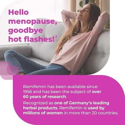 Menopause Symptoms Relief - Clinically Proven Ingredients - Menopause Supplements - Black Cohosh - Estrogen-Free - Made in Germany - 60 Tablets